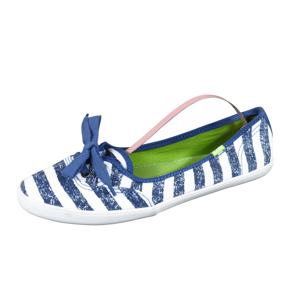 Keds Seaside Womens Sneaker Size 7 Nautical Lifestyle Blue White Striped Canvas